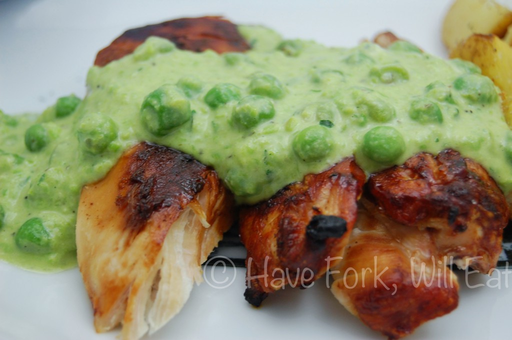 Chicken with Mint-Pea Sauce